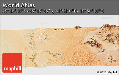 Satellite Panoramic Map of the Area around 25° 31' 56" S, 15° 22' 30" E