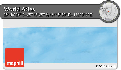 Physical Panoramic Map of the Area around 25° 31' 56" S, 161° 34' 29" E