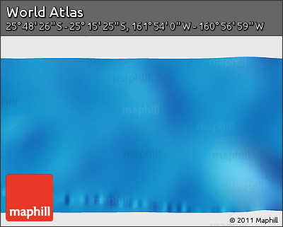 Physical 3D Map of the Area around 25° 31' 56" S, 161° 25' 30" W