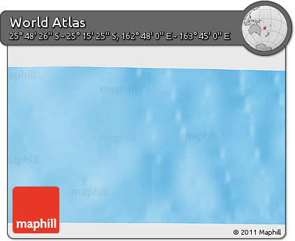 Shaded Relief 3D Map of the Area around 25° 31' 56" S, 163° 16' 30" E
