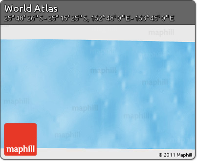 Shaded Relief 3D Map of the Area around 25° 31' 56" S, 163° 16' 30" E