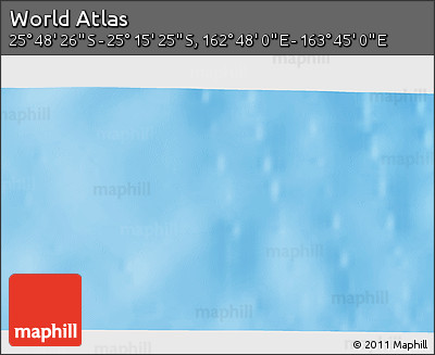 Shaded Relief 3D Map of the Area around 25° 31' 56" S, 163° 16' 30" E