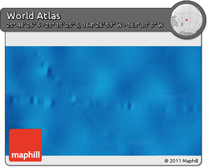 Physical 3D Map of the Area around 25° 31' 56" S, 163° 58' 29" W