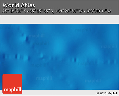 Physical 3D Map of the Area around 25° 31' 56" S, 163° 58' 29" W