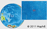 Physical Location Map of the area around 25° 31' 56" S, 163° 58' 29" W