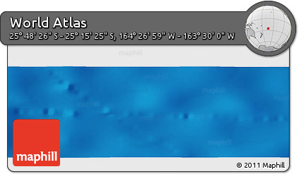 Shaded Relief Panoramic Map of the Area around 25° 31' 56" S, 163° 58' 29" W