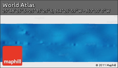 Shaded Relief Panoramic Map of the Area around 25° 31' 56" S, 163° 58' 29" W