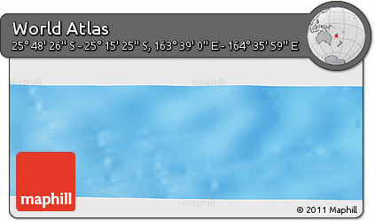 Shaded Relief Panoramic Map of the Area around 25° 31' 56" S, 164° 7' 30" E