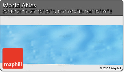 Shaded Relief Panoramic Map of the Area around 25° 31' 56" S, 164° 7' 30" E