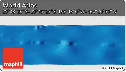 Physical Panoramic Map of the Area around 25° 31' 56" S, 164° 49' 29" W