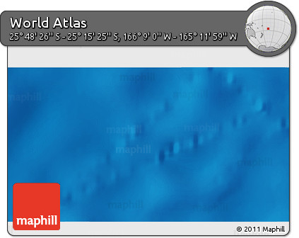 Physical 3D Map of the Area around 25° 31' 56" S, 165° 40' 30" W