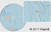 Gray Location Map of the area around 25° 31' 56" S, 166° 40' 30" E, hill shading
