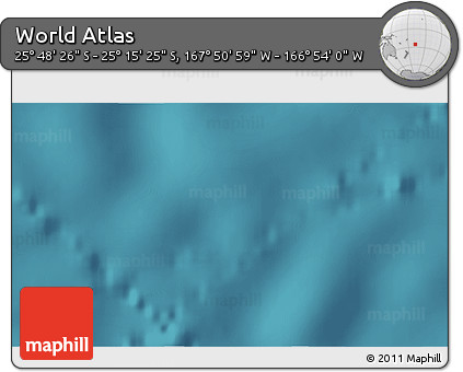 Satellite 3D Map of the Area around 25° 31' 56" S, 167° 22' 30" W