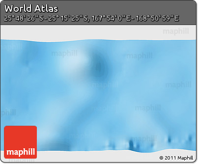 Shaded Relief 3D Map of the Area around 25° 31' 56" S, 168° 22' 30" E