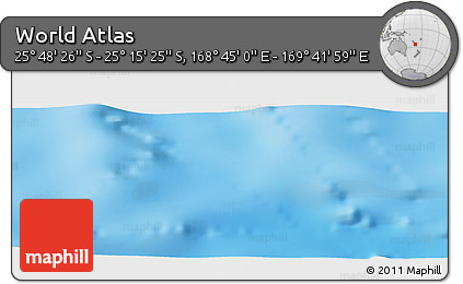 Physical Panoramic Map of the Area around 25° 31' 56" S, 169° 13' 29" E