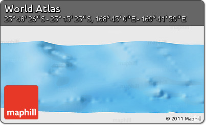 Physical Panoramic Map of the Area around 25° 31' 56" S, 169° 13' 29" E