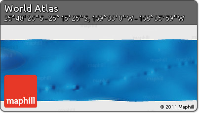 Physical Panoramic Map of the Area around 25° 31' 56" S, 169° 4' 29" W