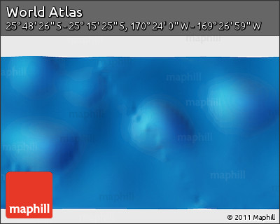 Physical 3D Map of the Area around 25° 31' 56" S, 169° 55' 30" W