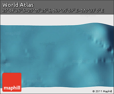 Satellite 3D Map of the Area around 25° 31' 56" S, 170° 4' 29" E