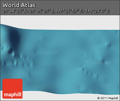 Satellite 3D Map of the Area around 25° 31' 56" S, 170° 55' 30" E