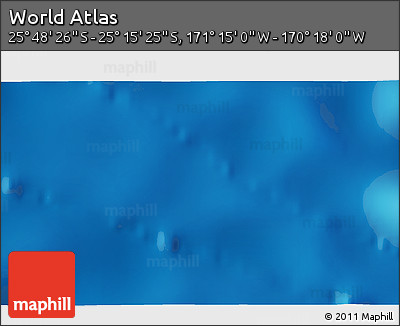Physical 3D Map of the Area around 25° 31' 56" S, 170° 46' 30" W