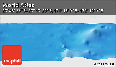 Physical Panoramic Map of the Area around 25° 31' 56" S, 171° 46' 30" E