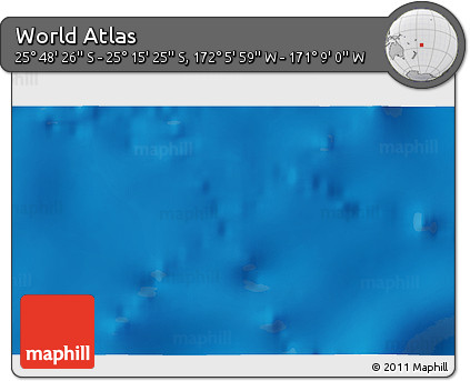 Physical 3D Map of the Area around 25° 31' 56" S, 171° 37' 30" W