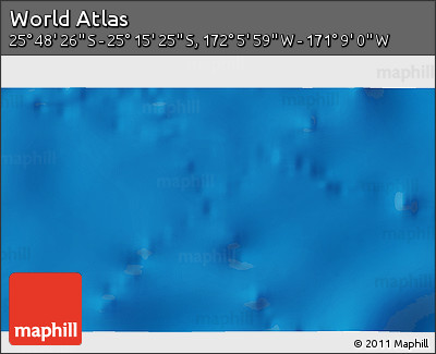 Physical 3D Map of the Area around 25° 31' 56" S, 171° 37' 30" W