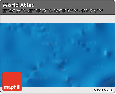 Physical 3D Map of the Area around 25° 31' 56" S, 171° 37' 30" W