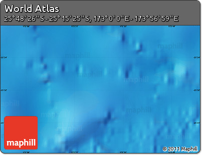 Physical Map of the Area around 25° 31' 56" S, 173° 28' 29" E