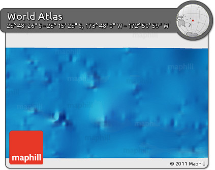 Physical 3D Map of the Area around 25° 31' 56" S, 173° 19' 29" W