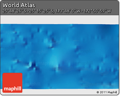 Physical 3D Map of the Area around 25° 31' 56" S, 173° 19' 29" W