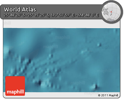 Satellite 3D Map of the Area around 25° 31' 56" S, 174° 19' 29" E