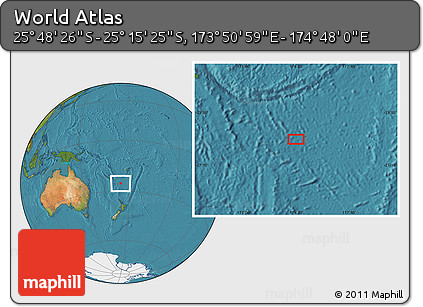 Satellite Location Map of the Area around 25° 31' 56" S, 174° 19' 29" E