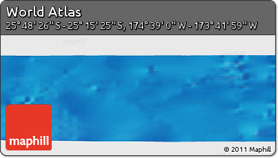 Shaded Relief Panoramic Map of the Area around 25° 31' 56" S, 174° 10' 30" W