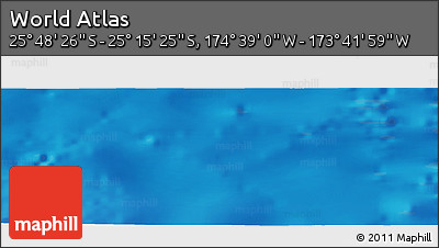 Shaded Relief Panoramic Map of the Area around 25° 31' 56" S, 174° 10' 30" W