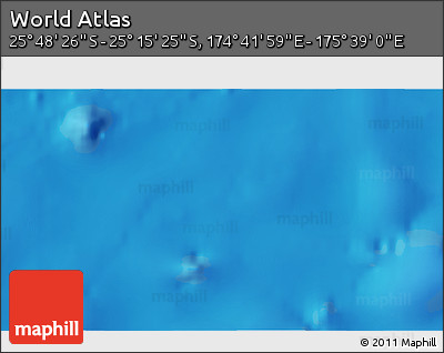 Physical 3D Map of the Area around 25° 31' 56" S, 175° 10' 30" E