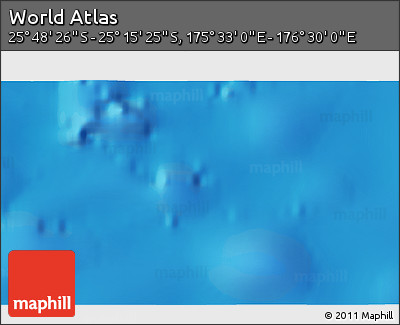 Physical 3D Map of the Area around 25° 31' 56" S, 176° 1' 30" E