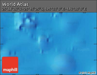 Physical Map of the Area around 25° 31' 56" S, 176° 1' 30" E
