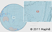 Gray Location Map of the area around 25° 31' 56" S, 177° 43' 29" E, hill shading