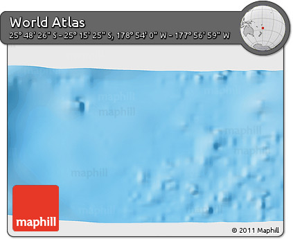 Physical 3D Map of the Area around 25° 31' 56" S, 178° 25' 30" W