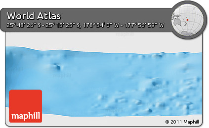 Physical Panoramic Map of the Area around 25° 31' 56" S, 178° 25' 30" W