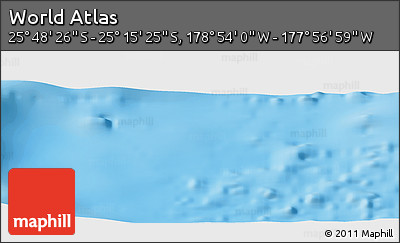 Physical Panoramic Map of the Area around 25° 31' 56" S, 178° 25' 30" W