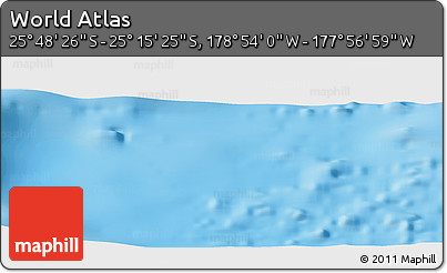 Physical Panoramic Map of the Area around 25° 31' 56" S, 178° 25' 30" W