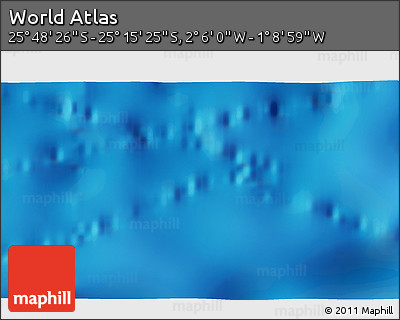 Physical 3D Map of the Area around 25° 31' 56" S, 1° 37' 30" W
