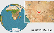 Satellite Location Map of the area around 25° 31' 56" S, 21° 19' 30" E