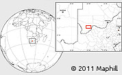 Blank Location Map of the area around 25° 31' 56" S, 22° 10' 29" E