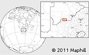 Blank Location Map of the area around 25° 31' 56" S, 23° 52' 30" E