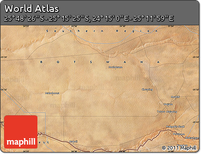 Satellite Map of the Area around 25° 31' 56" S, 24° 43' 30" E