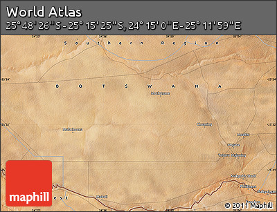 Satellite Map of the Area around 25° 31' 56" S, 24° 43' 30" E